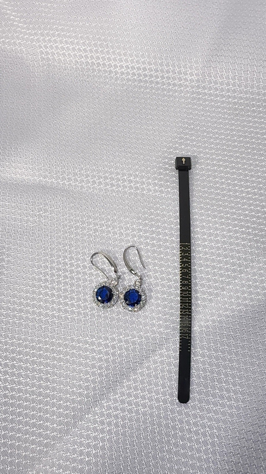 925 Sterling Silver Blue Round Cubic Zirconia Halo Leverback Dangle Earrings