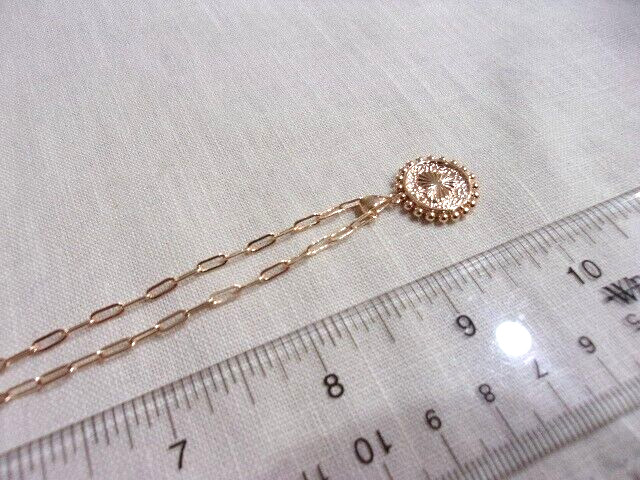 Letter “E” Pendant/Heart Design Necklace with Paper Clip Style Chain- NM