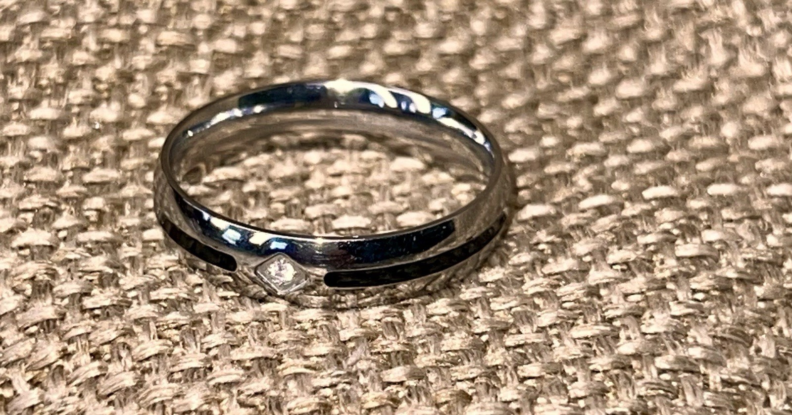 Stainless Steel Rings. Set Of 2. One With Cubic Zirconia Size10 The Other Size11