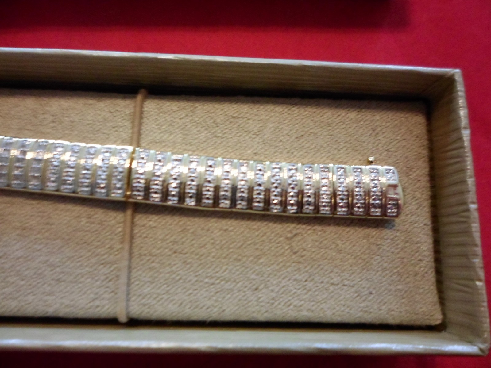 Diamond Bracelet, 1.00 Carat in 18K Yellow Gold over Brass-7 inches