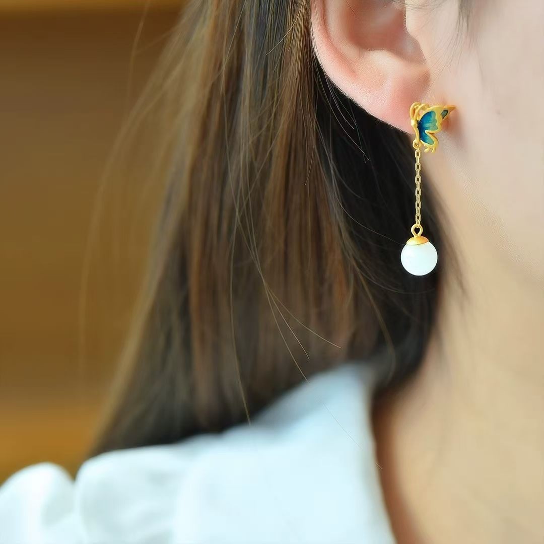 New Butterfly Earrings Tassel Drop Earrings Palace Qipao
