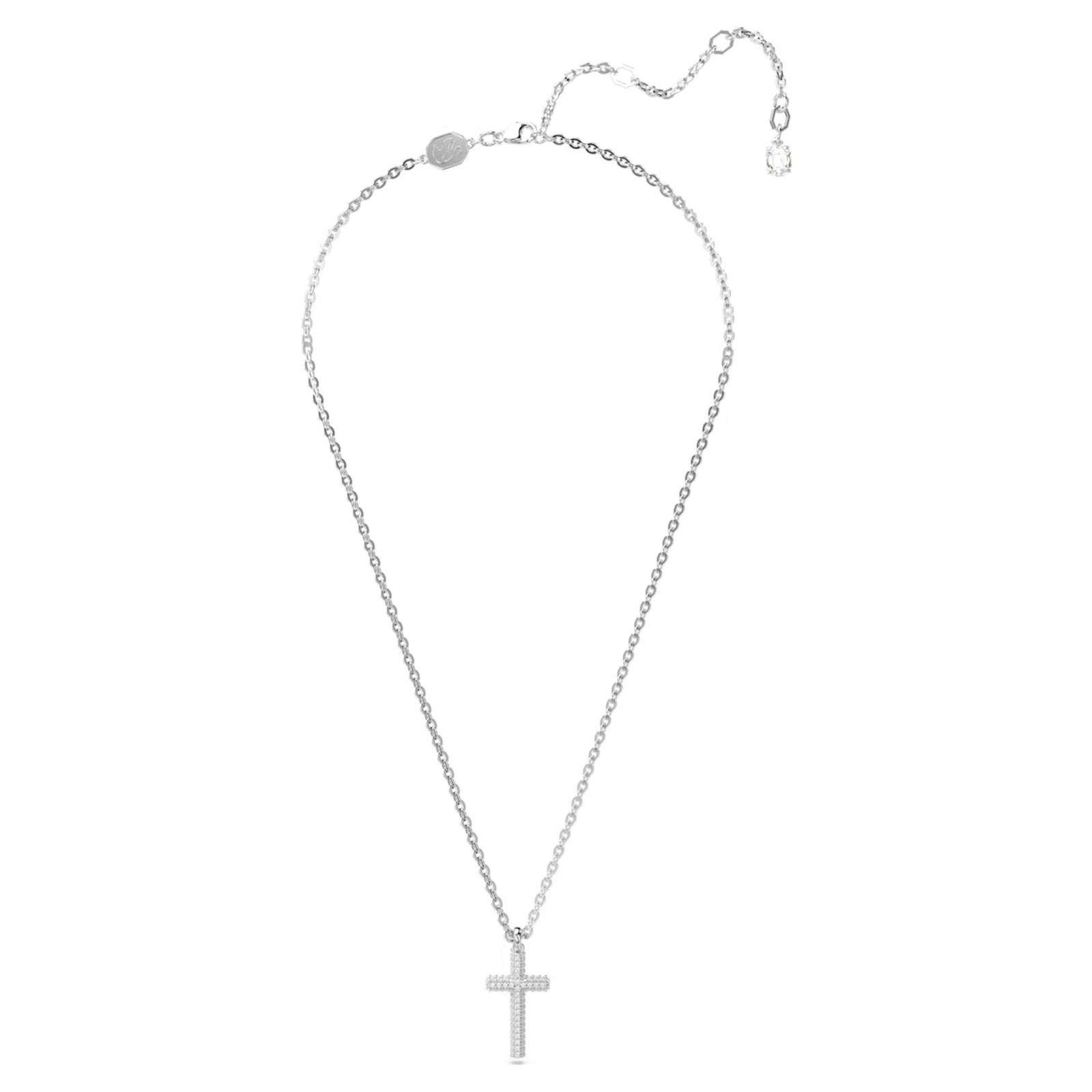 Swarovski Zirconia Insigne Pendant, Pavé, Cross, White, Rhodium Plated 5675577