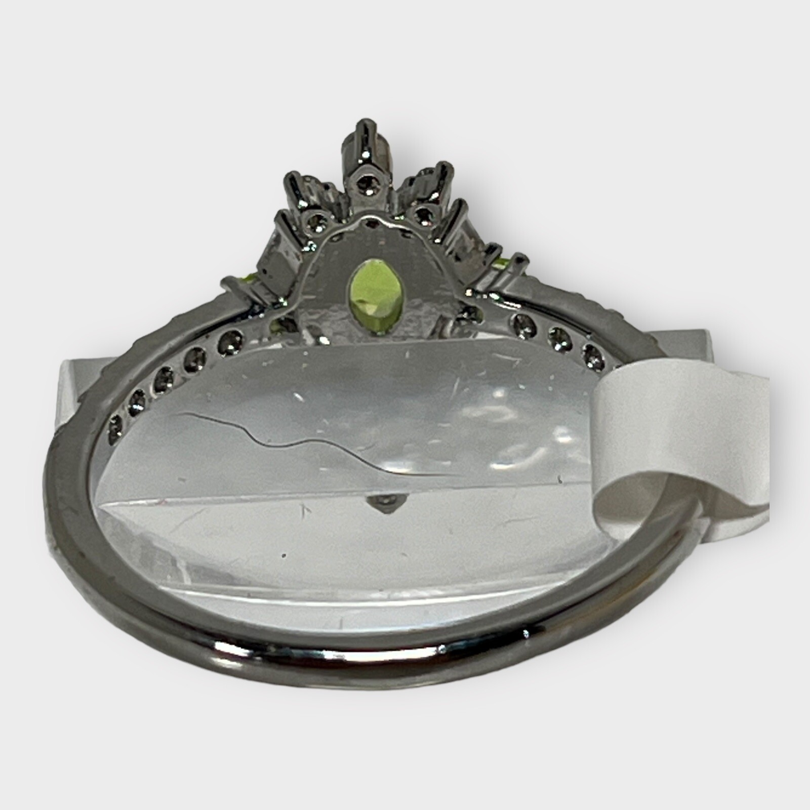 Love Is On The Way Lab Peridot Rhodium Pl Band Sz 11 BOMB PARTY RBP3684 15 NEW