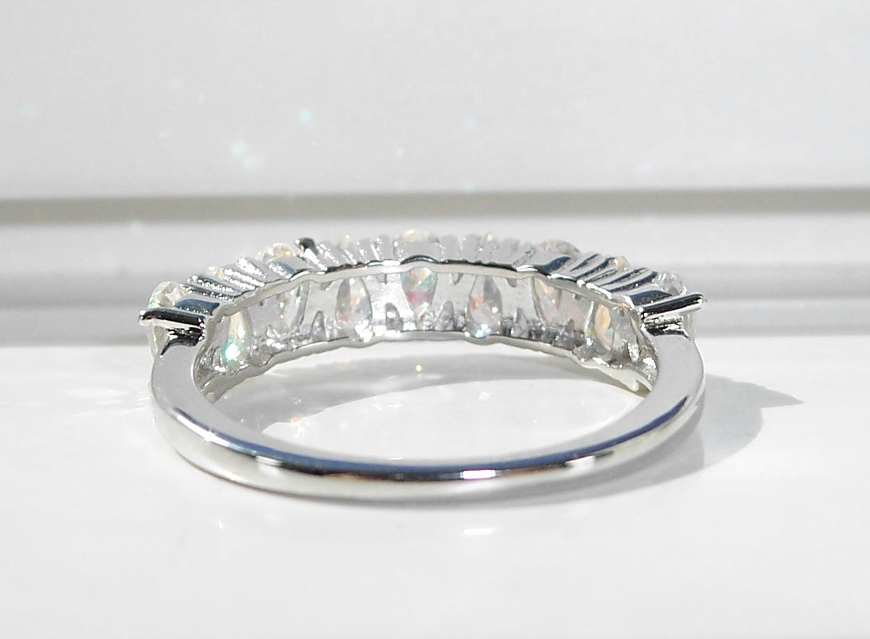 Simulated Mercury Mystic Topaz Ring Cubic Zirconia 925 Sterling Silver
