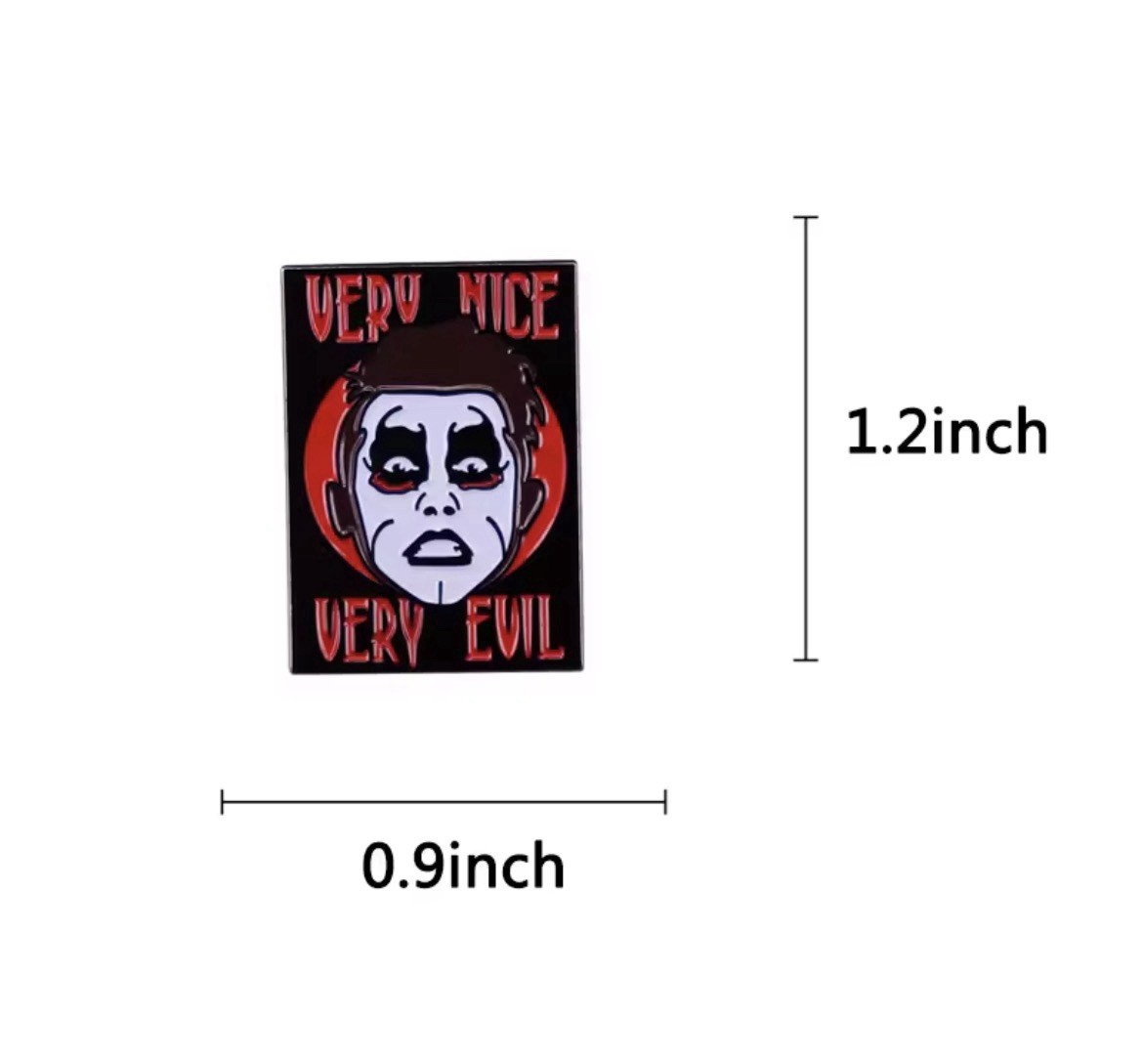 Evil Wrestling Style 1pc Pin With Rubber Back Evil Nice Pin Comedy FREE SHIPPING