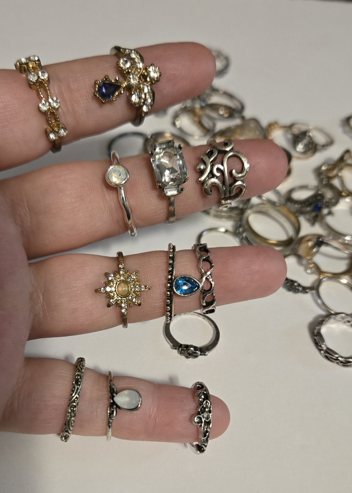 Costume Dress Up Crafting Only Over 60 Rings Multicolored Various Sizes Lot