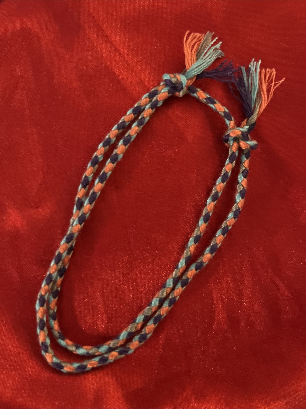 NEW BOHO BRAID THREAD FRIENDSHIP BRACELET ADJUSTABLE KNOT PURPLE PEACH AQUA NIP