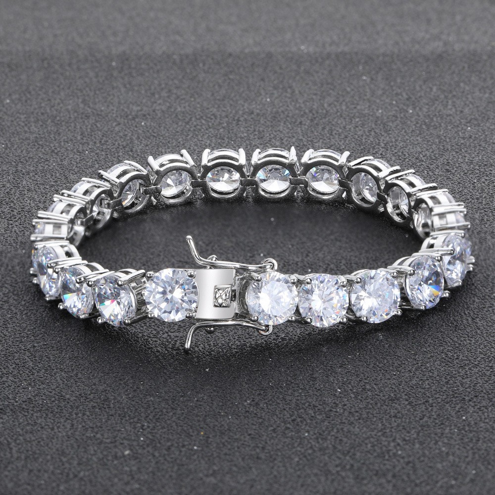 8mm Hip Hop Men Women Tennis Chain Round Tennis Bracelet 7-9″ Charming