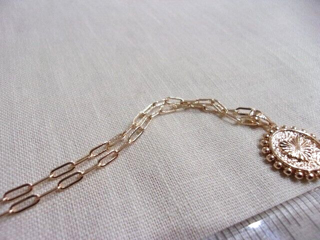 Letter “E” Pendant/Heart Design Necklace with Paper Clip Style Chain- NM