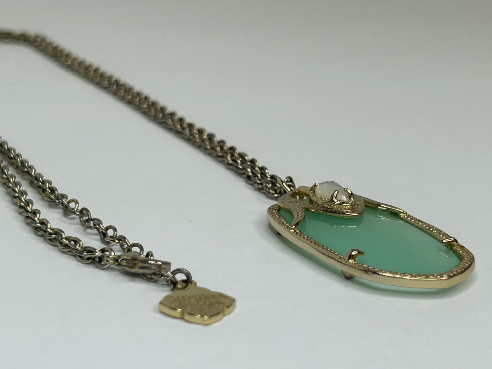 Kendrea Scott Necklace 30in Gold Tone Mint Green Chalcedony Roxanne Darby Rae