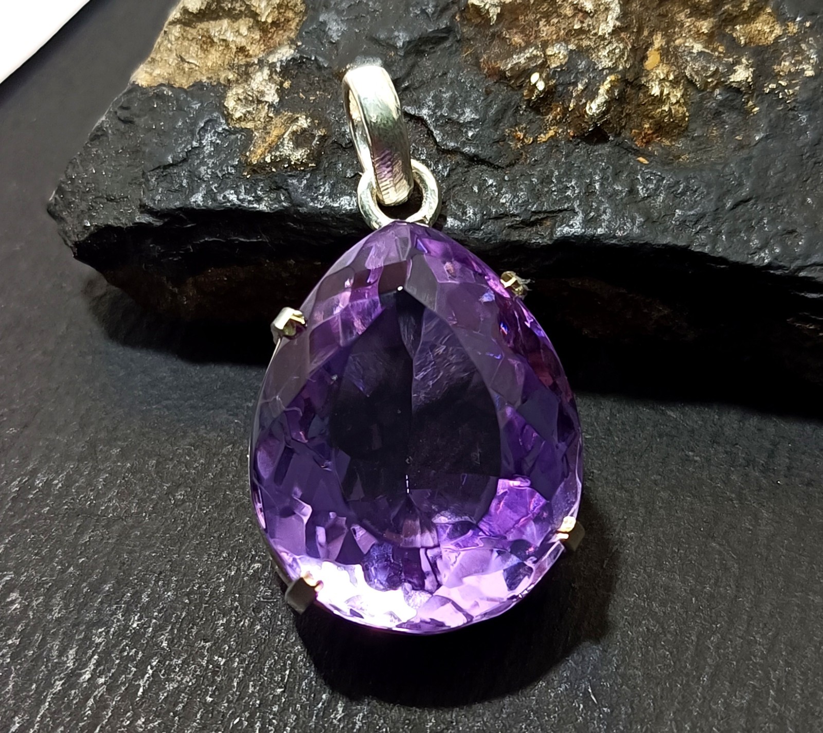 Certified Natural 66.05 Ct Brazilian Purple Pear Topaz Pendant Loose Gemstone