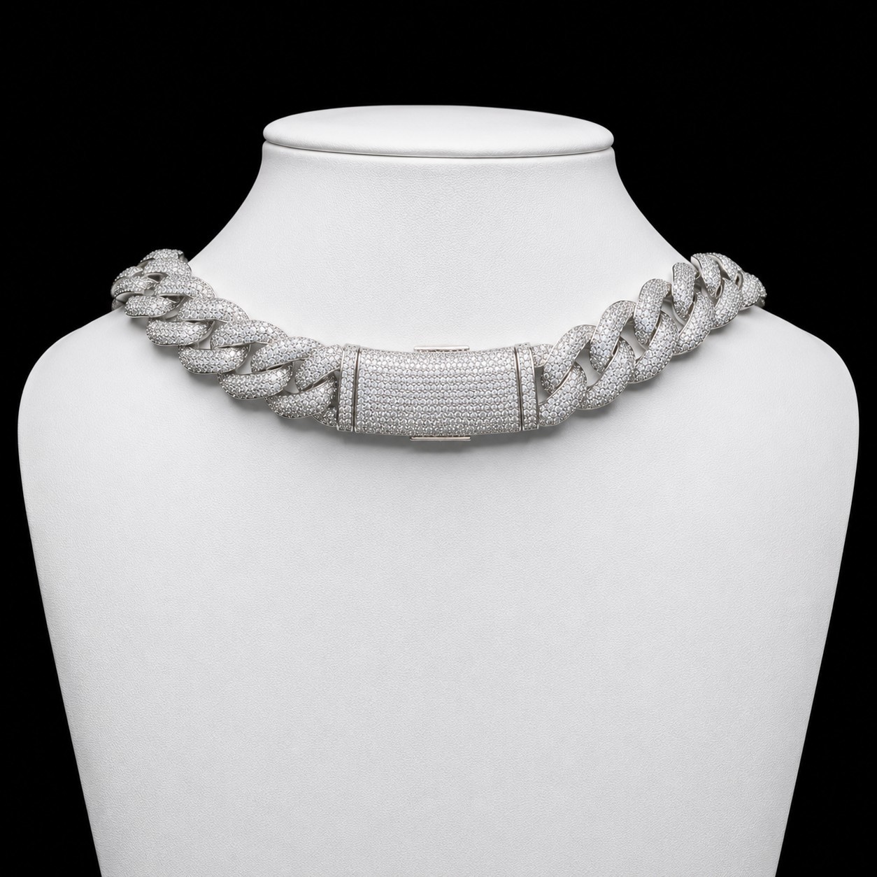 22″ VVS Moissanite Cuban Link Chain 925 Sterling Silver Iced Out Necklace