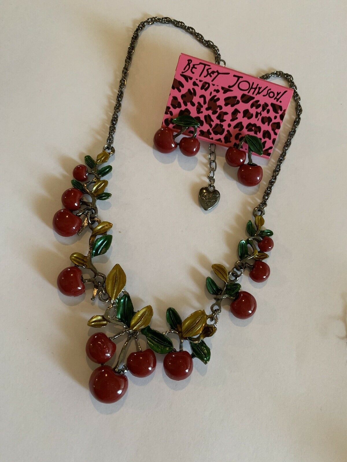 Betsey Johnson Cherry Necklace Set NEW W/O Tags