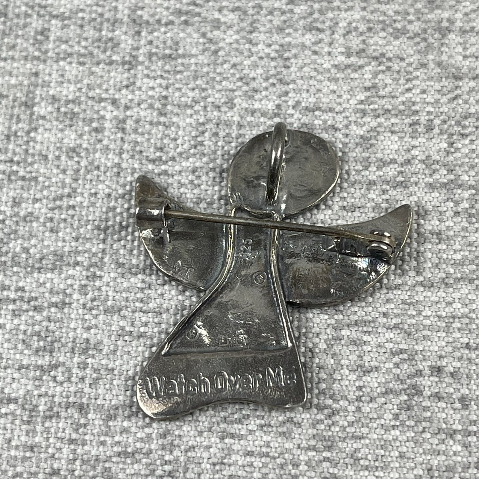 Silpada Sterling Guardian Angel Pin “Watch Over Me” Slider Brooch Pendant I1842