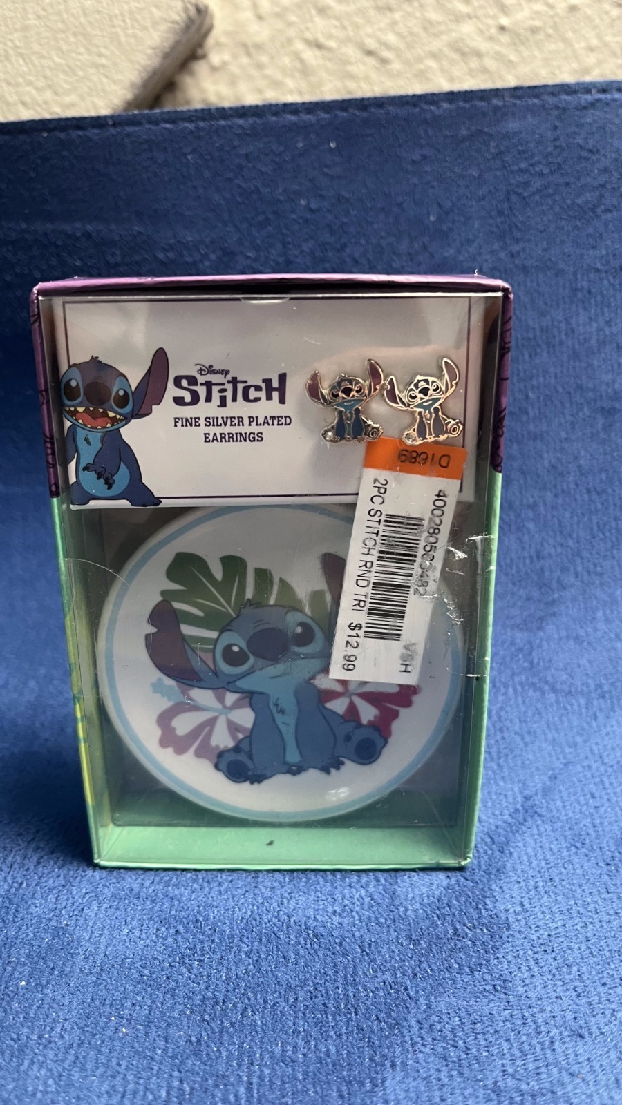 Disney Stitch Fine Silver Plated Stud Earrings New Sealed