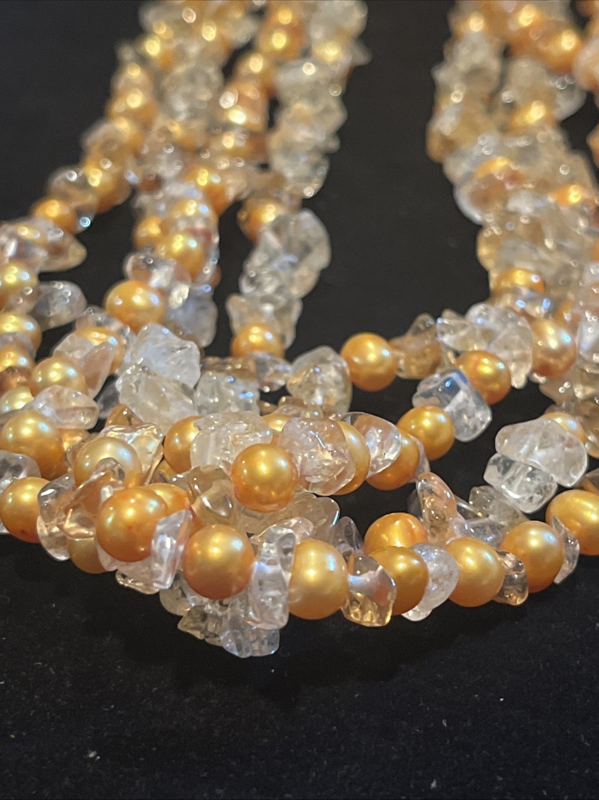 Ross Simons Sterling Silver 925 Necklace Torsade Baroque Pearls Citrine Quartz