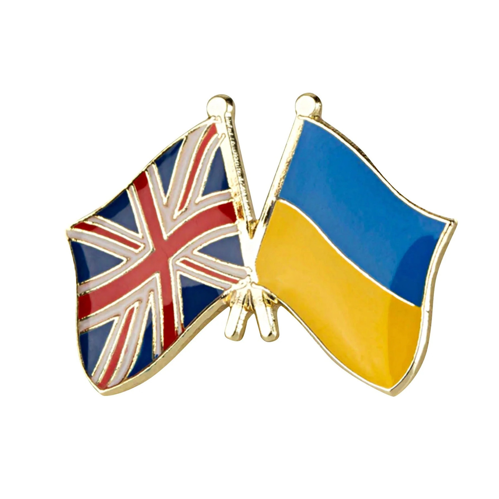 Ukraine & United Kingdom Friendship Flag Lapel Pin