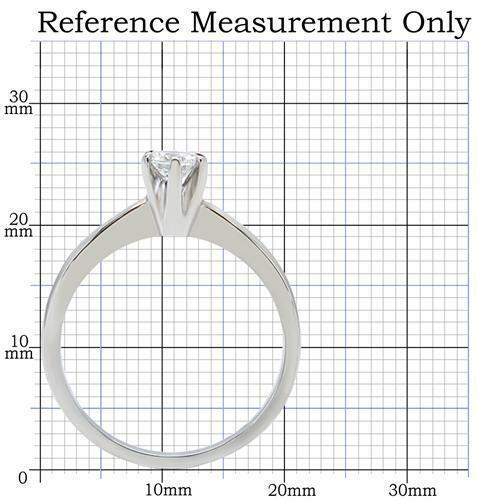 TK203 – High polished (no plating) Stainless Steel Ring with AAA Grade CZ in