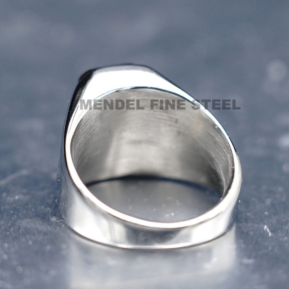 MENDEL Mens Stainless Steel Natural Tiger Eye Stone Ring For Men Size 7 8 9-15