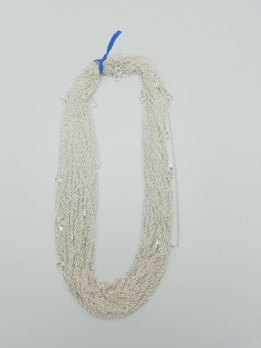 WHOLESALE LOT OF 5 PIECES OF STERLING SILVER PLATED 24 INCH ROPE NECKLACES