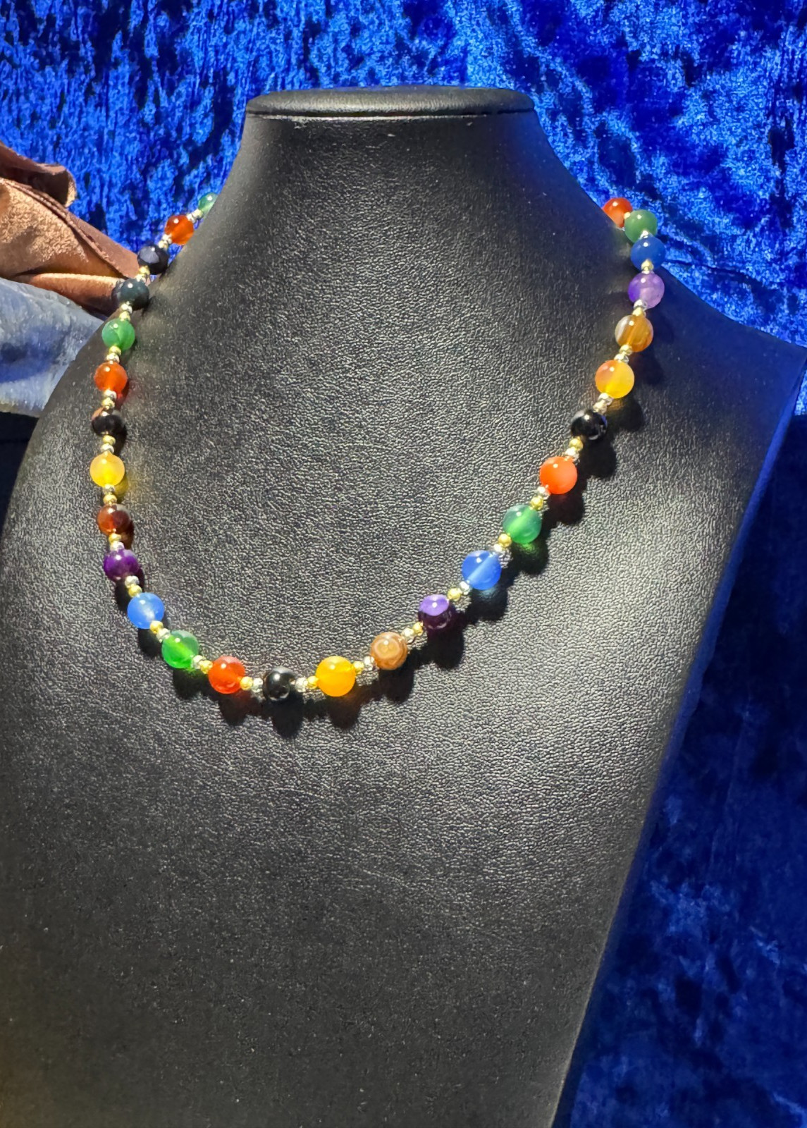 Multi-Colored Agate Natural Gemstone Beaded Necklaces & Bracelets 19.5″ 17.5″ +