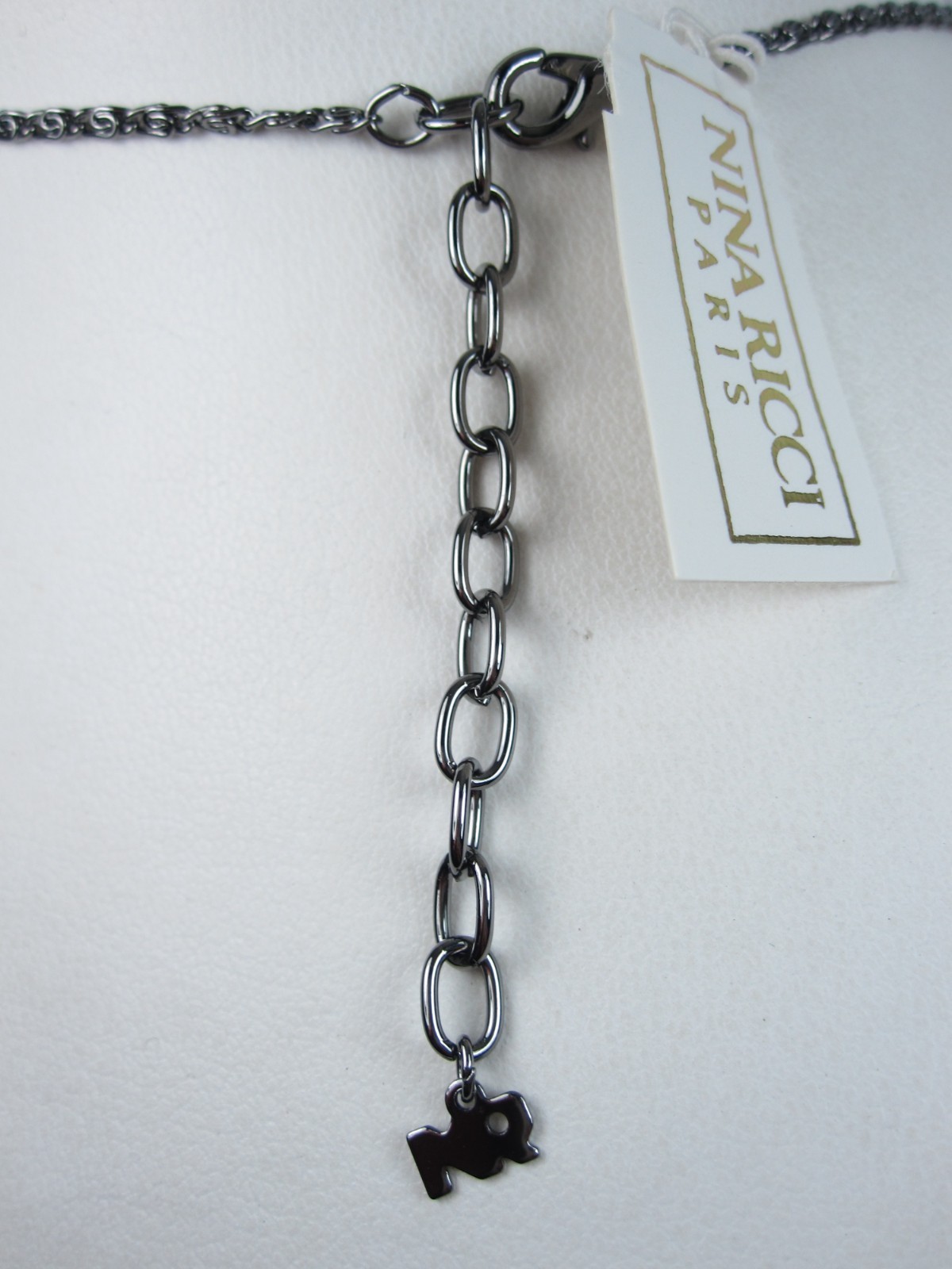 Nina Ricci Rhodium Plated Necklace with Swarovski Crystals 16-18″ – 9554