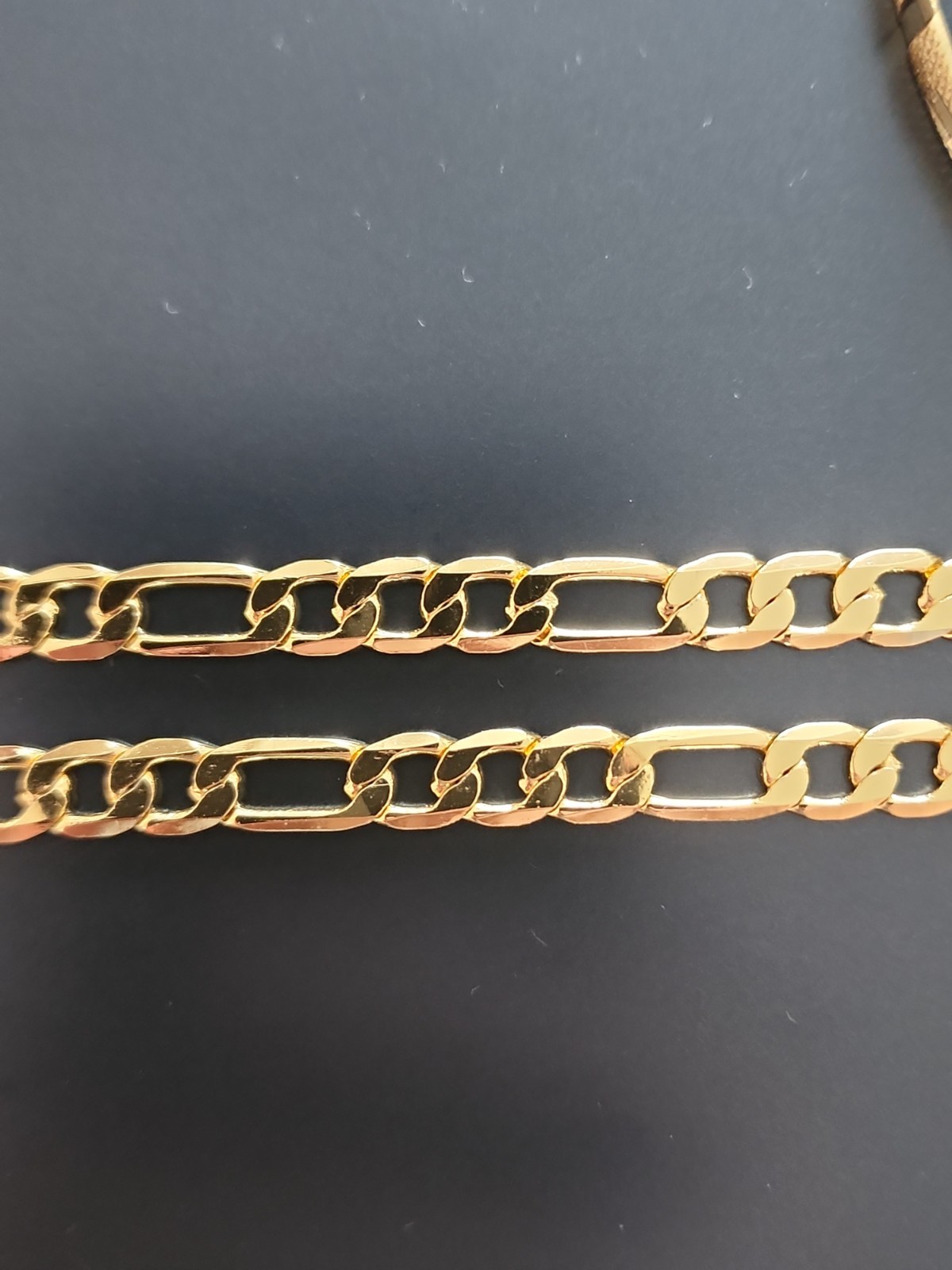 Lot Of 5 Gold Filled Jewelry Bangle Bracelet Figaro Cuban