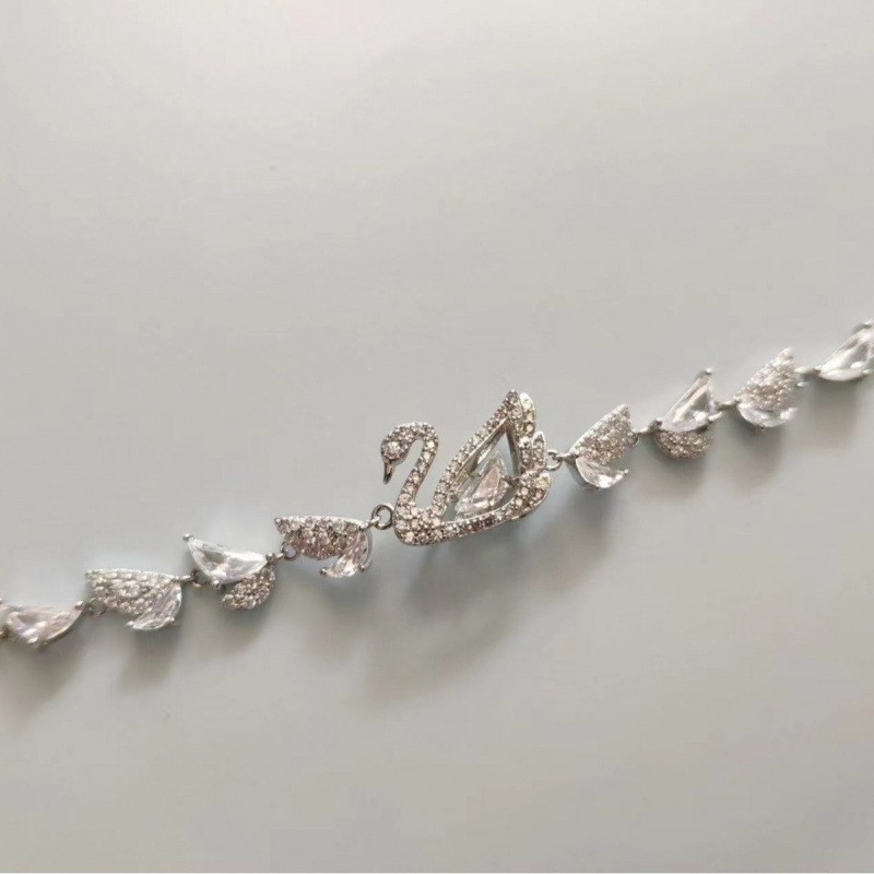 High Version Swan Button Beating Heart Bracelet With Swarovski Elements Crystal