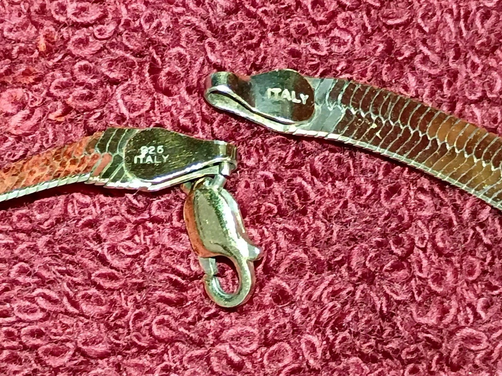 Vintage Italy .925 Silver 16 Inch 3MM 12 Grams Herringbone Gold Vermeil Chain