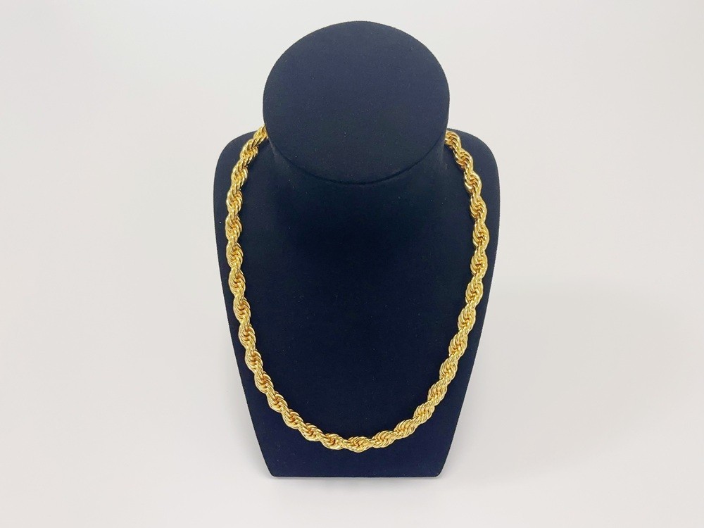 18K Yellow Gold Diamond Cut Rope Chain 10mm NecKlace Mens Womens 28″
