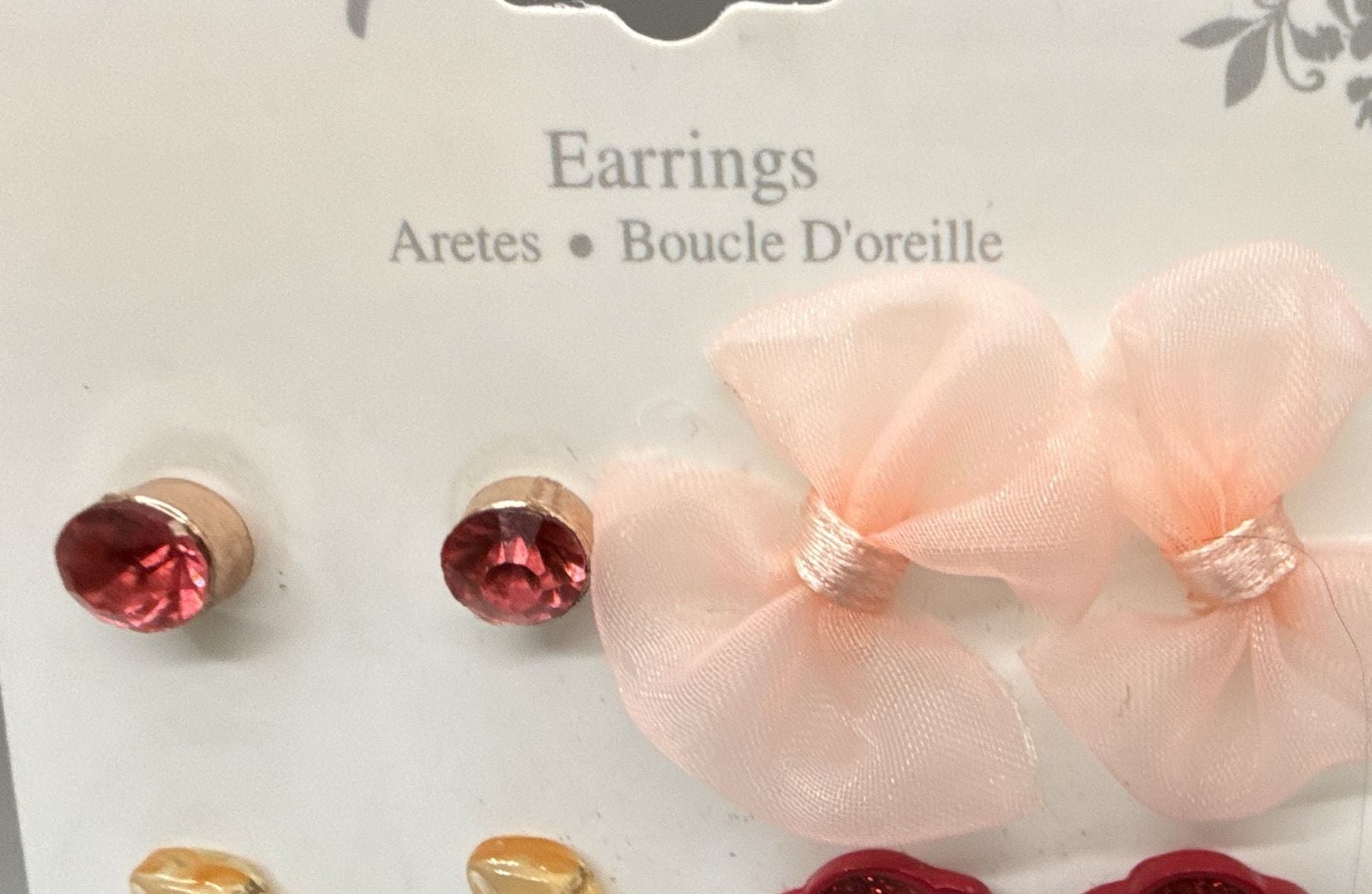 Disney Princess Theme 6 Pair Earrings Pierced Stud Set NEW Fantasia Accessories