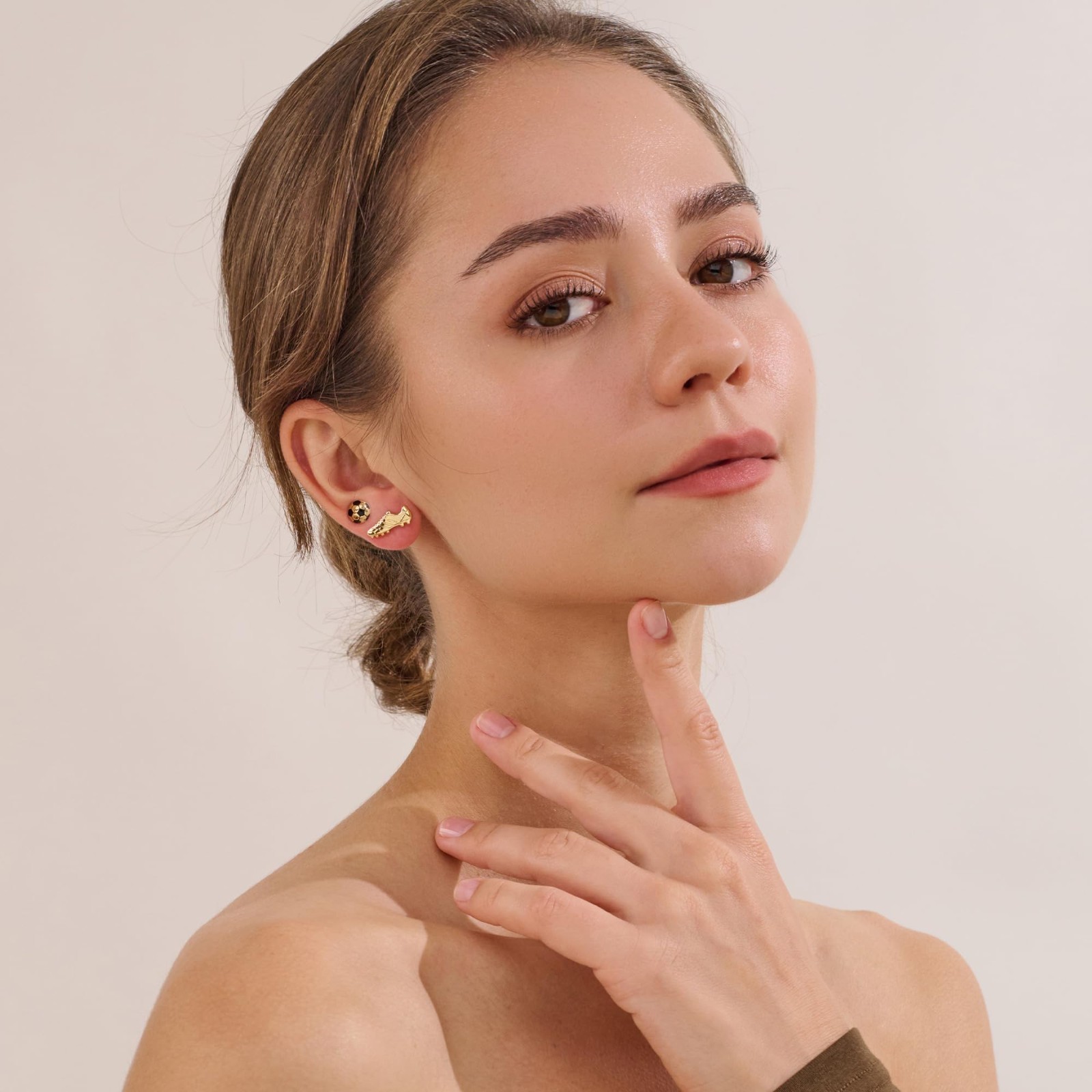 Sport-Themed Statement Earrings – 2 Pairs Novelty Studs for Women, Sports Jewelr