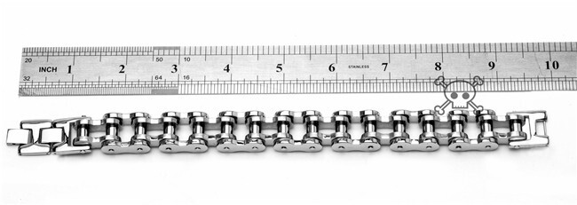 9 in X 18mm Stainless Steel Motorcycle Bike Chain Link Bracelet Gifts US Seller