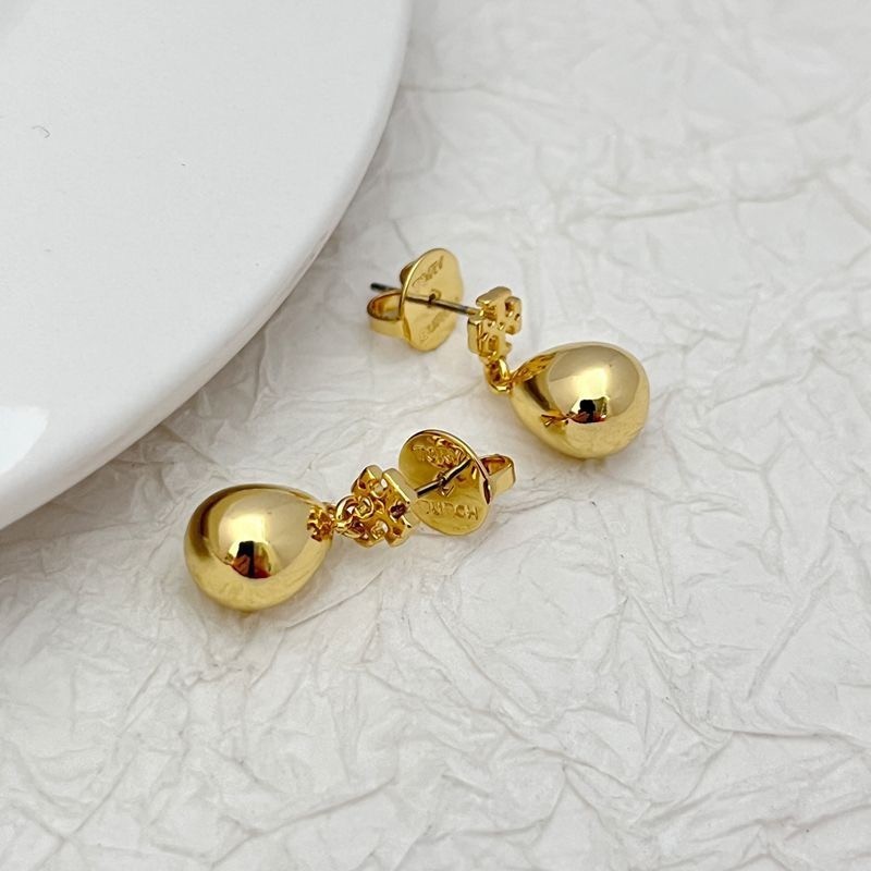New Burch Tiny Drop earrings Gold with Dust Bag with Jewelry Pouch Size:1.9*0.8c