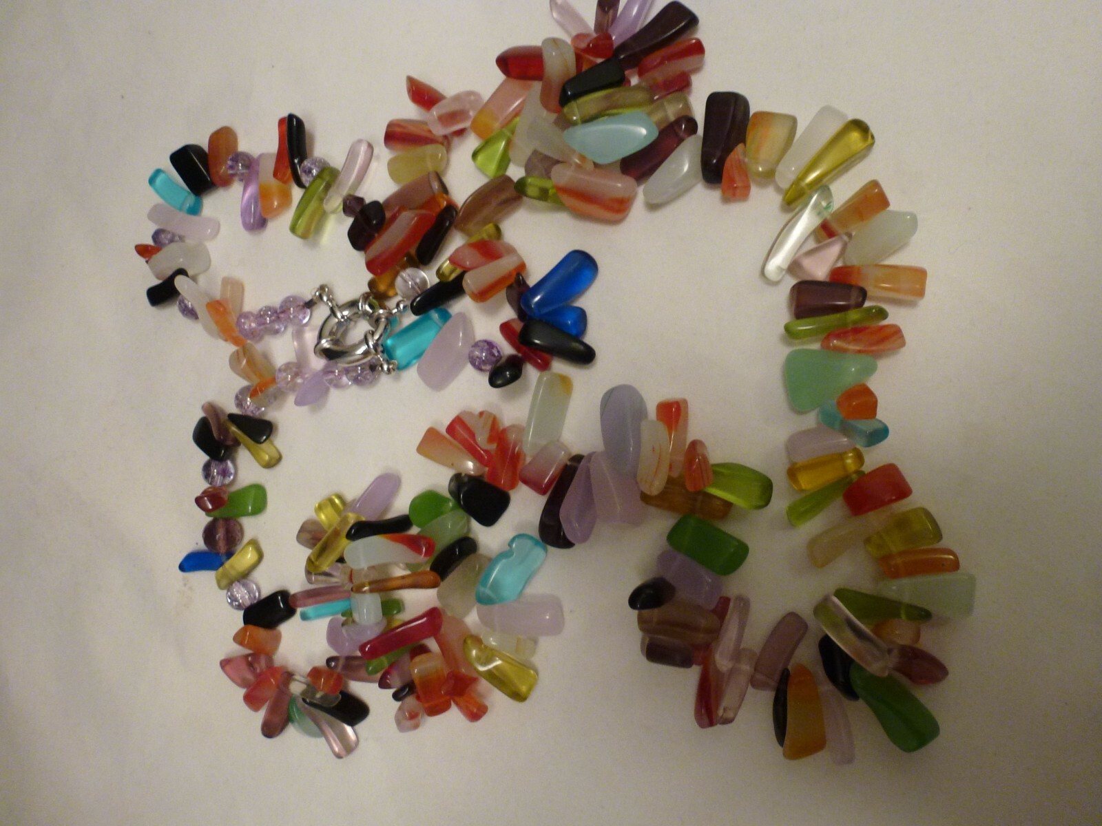 AUTHENTIC Rainbow Party Mixed Stone Necklace Festive Casual Multi color 38″