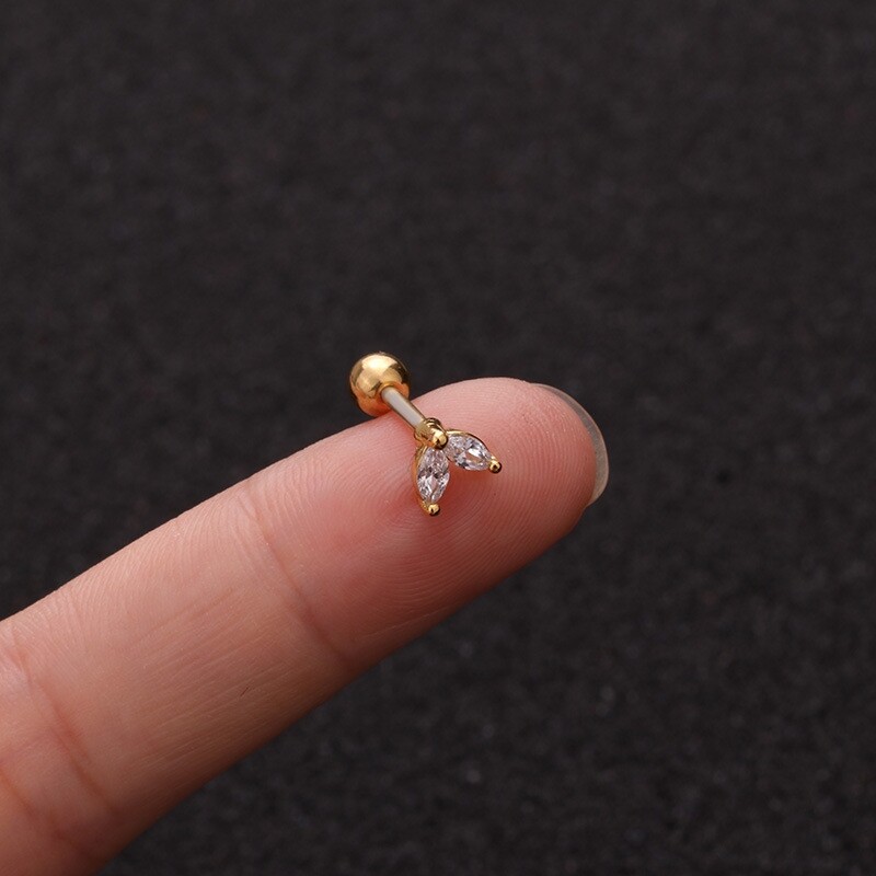 Beautiful Gold Silver Cartilage Helix Lobe Tragus Conch Earring Gift Stainless