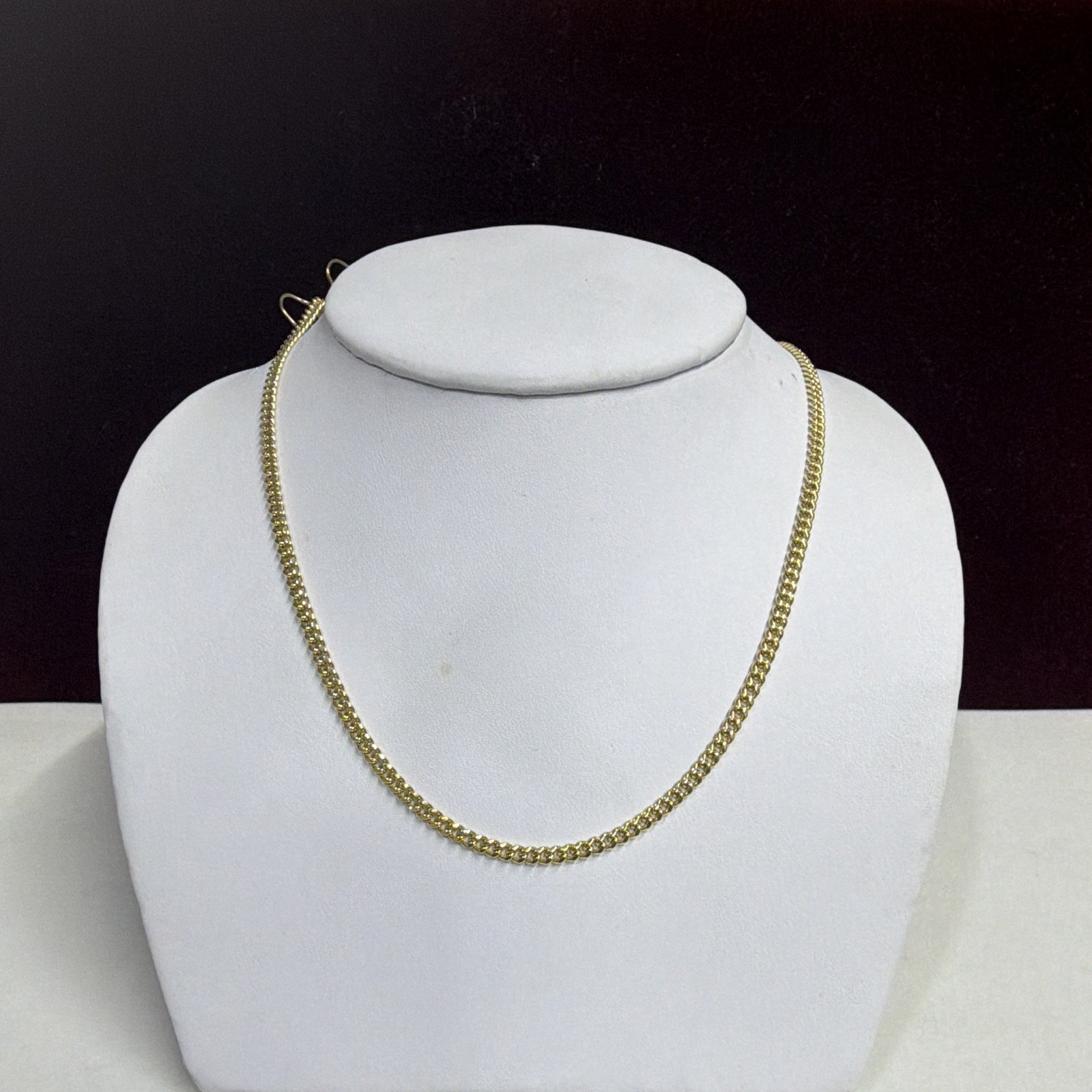 10k Gold Tone Curb Link Chain Necklace, Lobster Clasp, 20 in, 2.91 mm, 4.8 grams