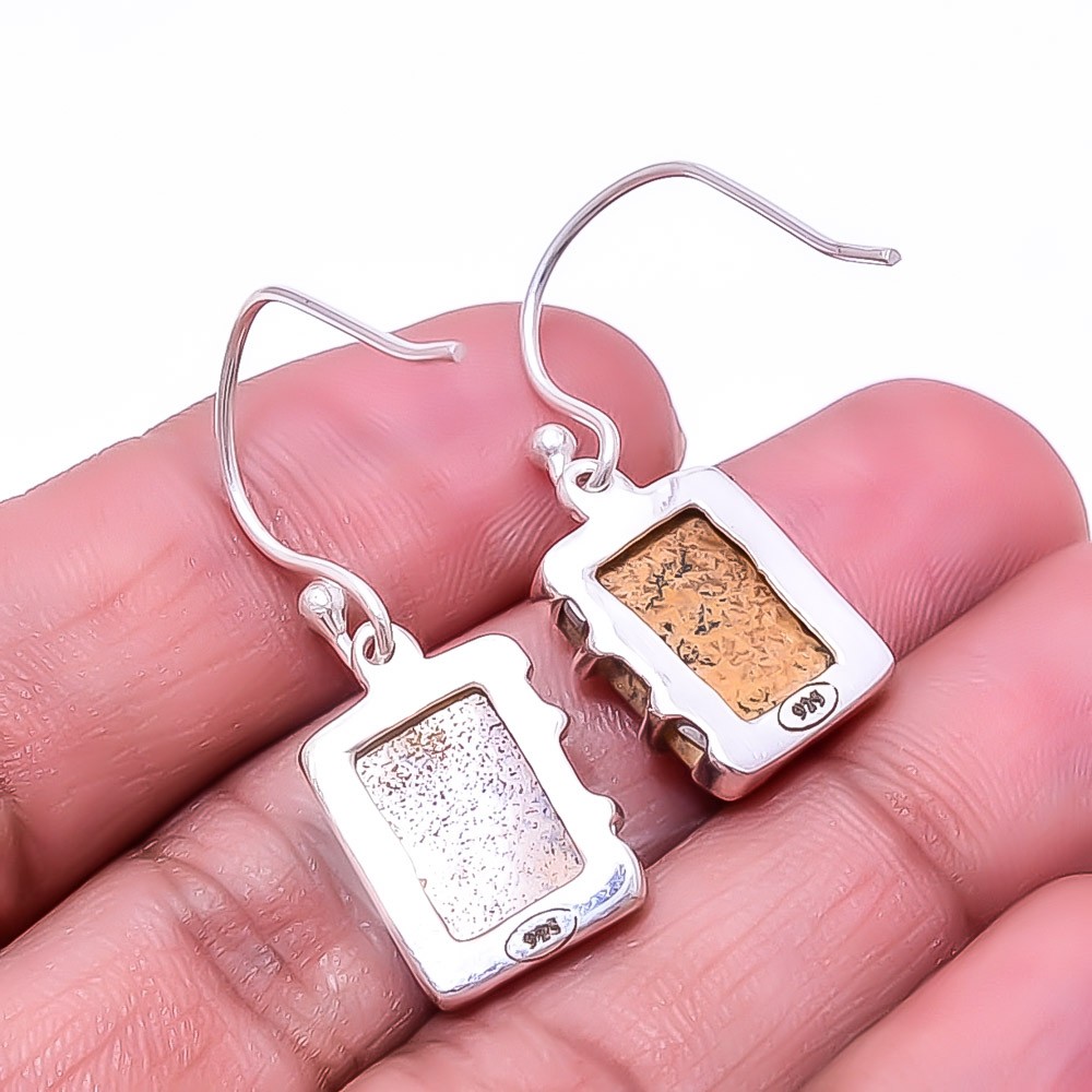 Natural Picture Jasper 925 Sterling Silver Earring 1.17″ E52, Christmas Gift