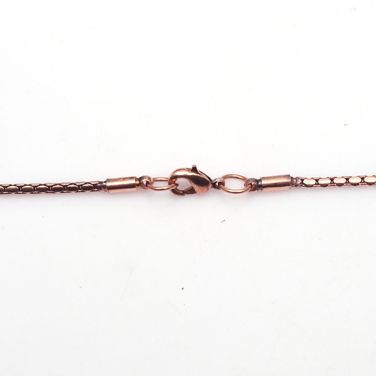 100% Pure Copper Box Chain Necklace, Herringbone Design, Eco-Friendly Pendant Je