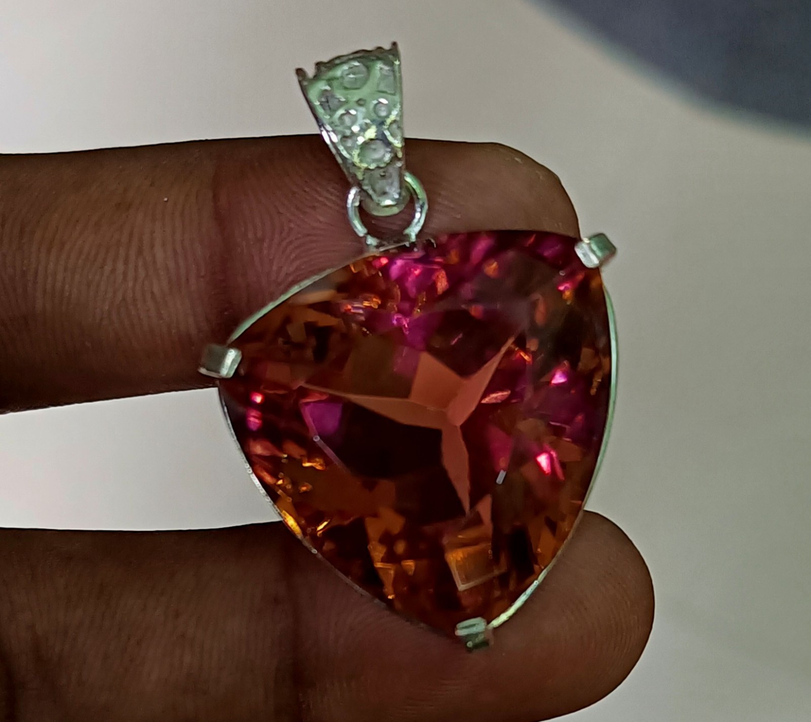 84 Ct Natural 7 Color Zultanite Pendant 925 Silver Loose Certified Gemstone