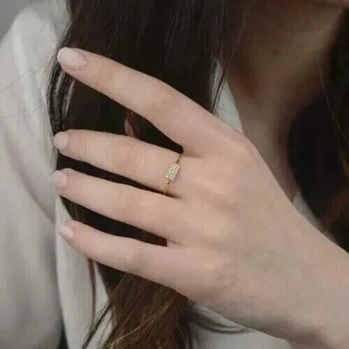 1.0Ct Simulated Diamond Round Cut Women s Engagement Ring 14K Yellow Gold Plated