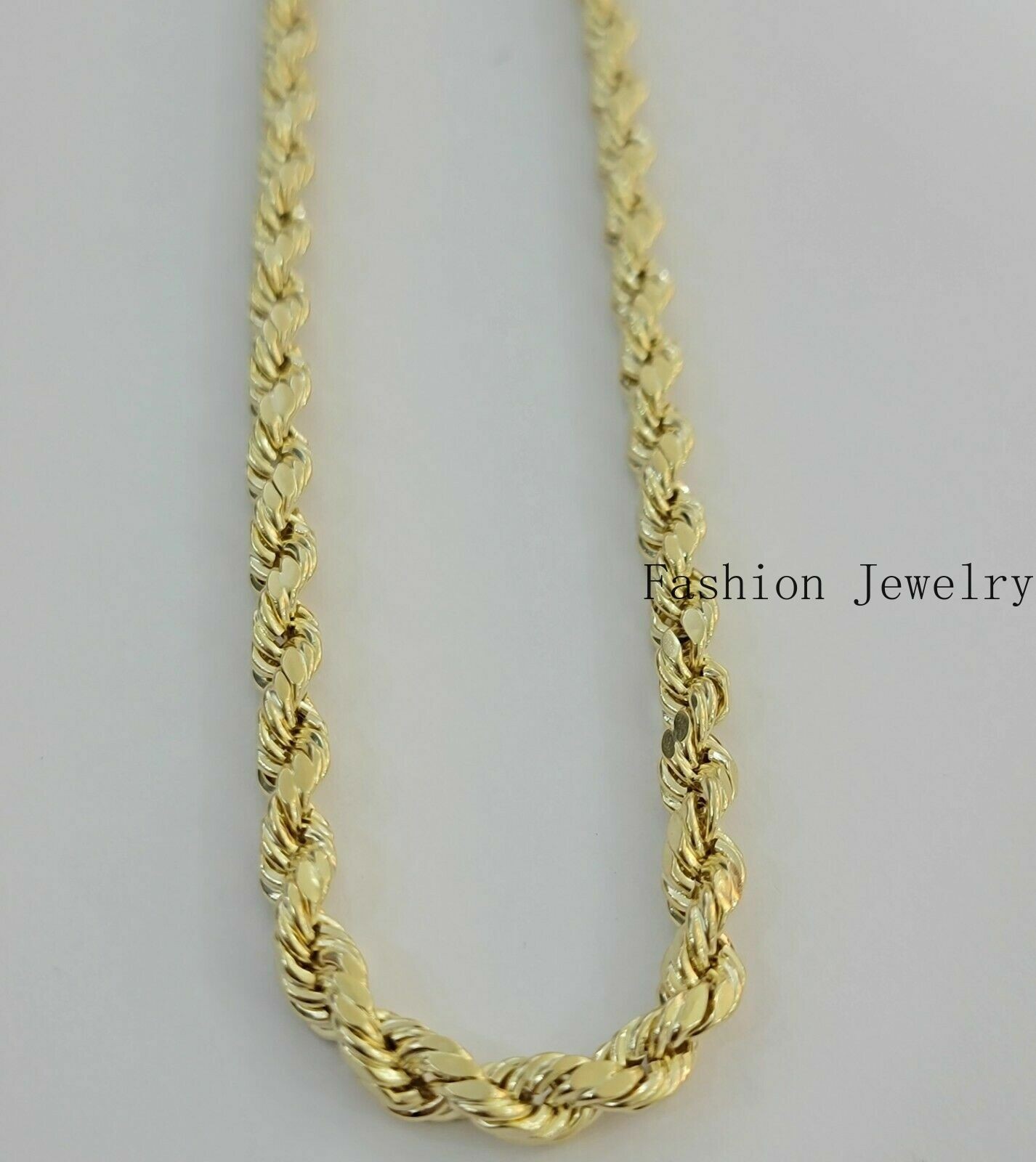 10k Yellow Gold Rope Chain Necklace 18″-30″ Men Women 4mm-10mm Real Gold Sale