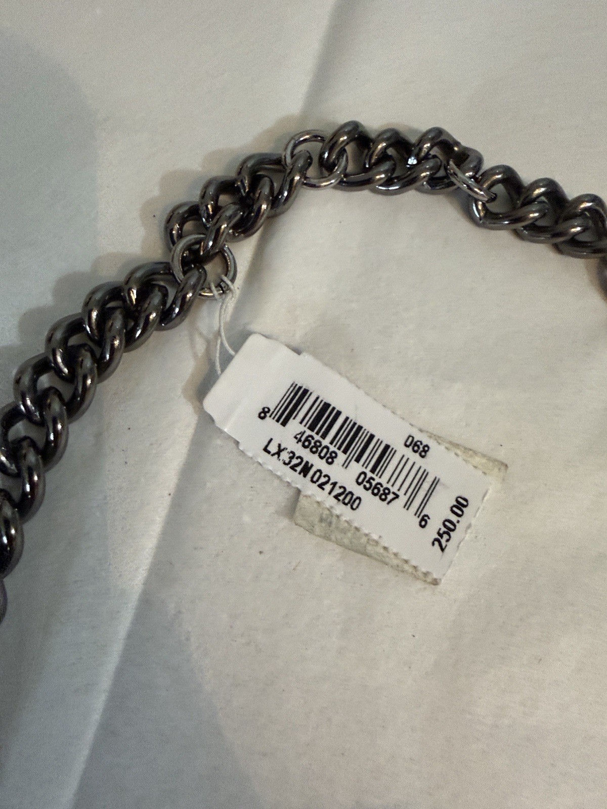 NWT Alexis Bittar Black Lucite Link Chain Necklace in Gunmetal