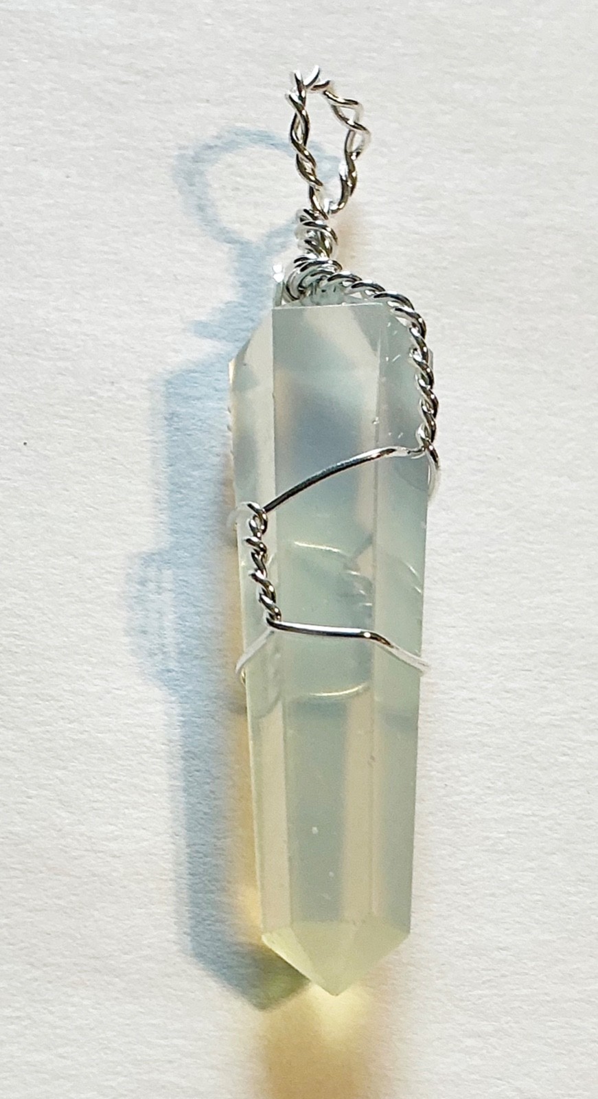 Opalite Stone Hexagon Point Pendant Chakra Reiki Healing Amulet Gift Free Ship