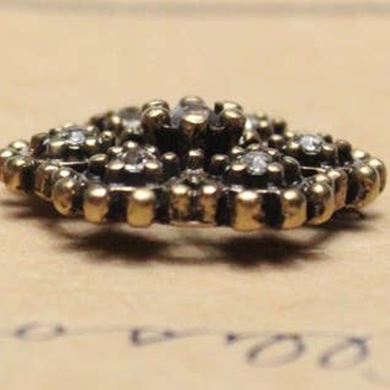 Allison Reed Gold Rhinestone Crystal Round Stud Post Fashion Earrings ~ NEW