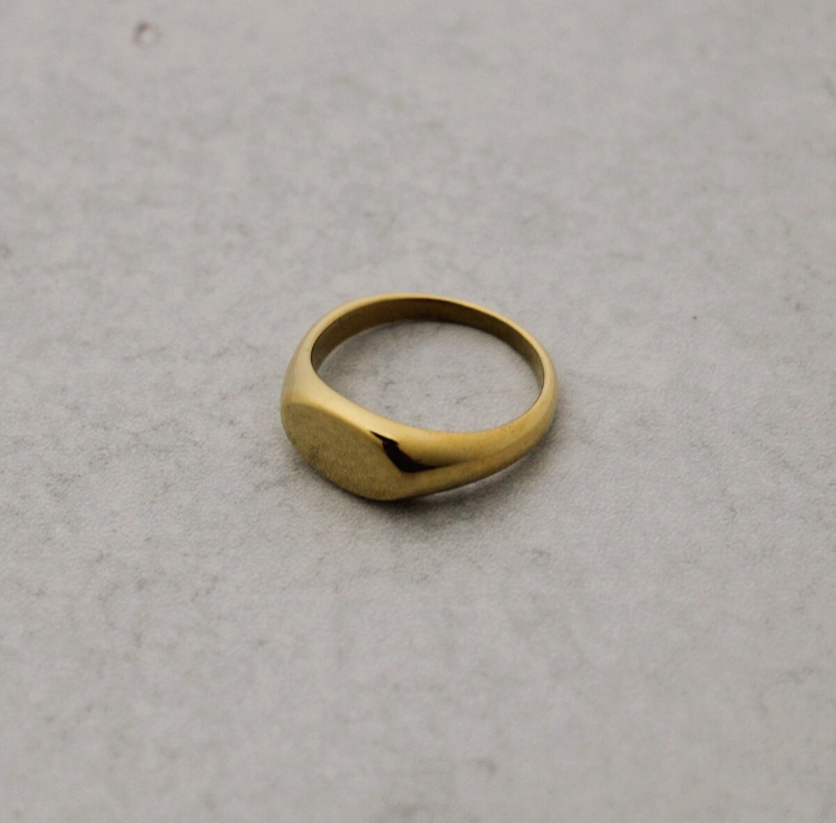 Gold Landscape Oval Signet Ring Stainless Steel Blank Gold Plated Pinky Ring