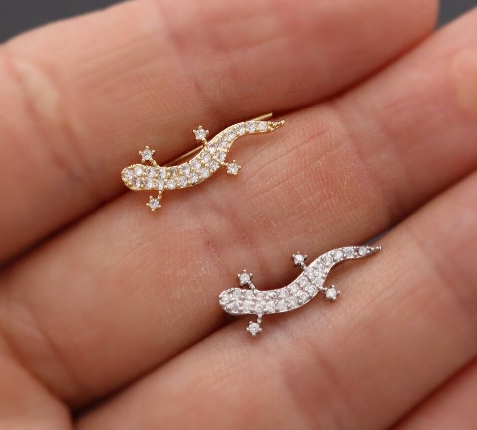 Lizard Crawler Gold Silver Cartilage Helix Lobe Tragus Conch Earring Gift UK