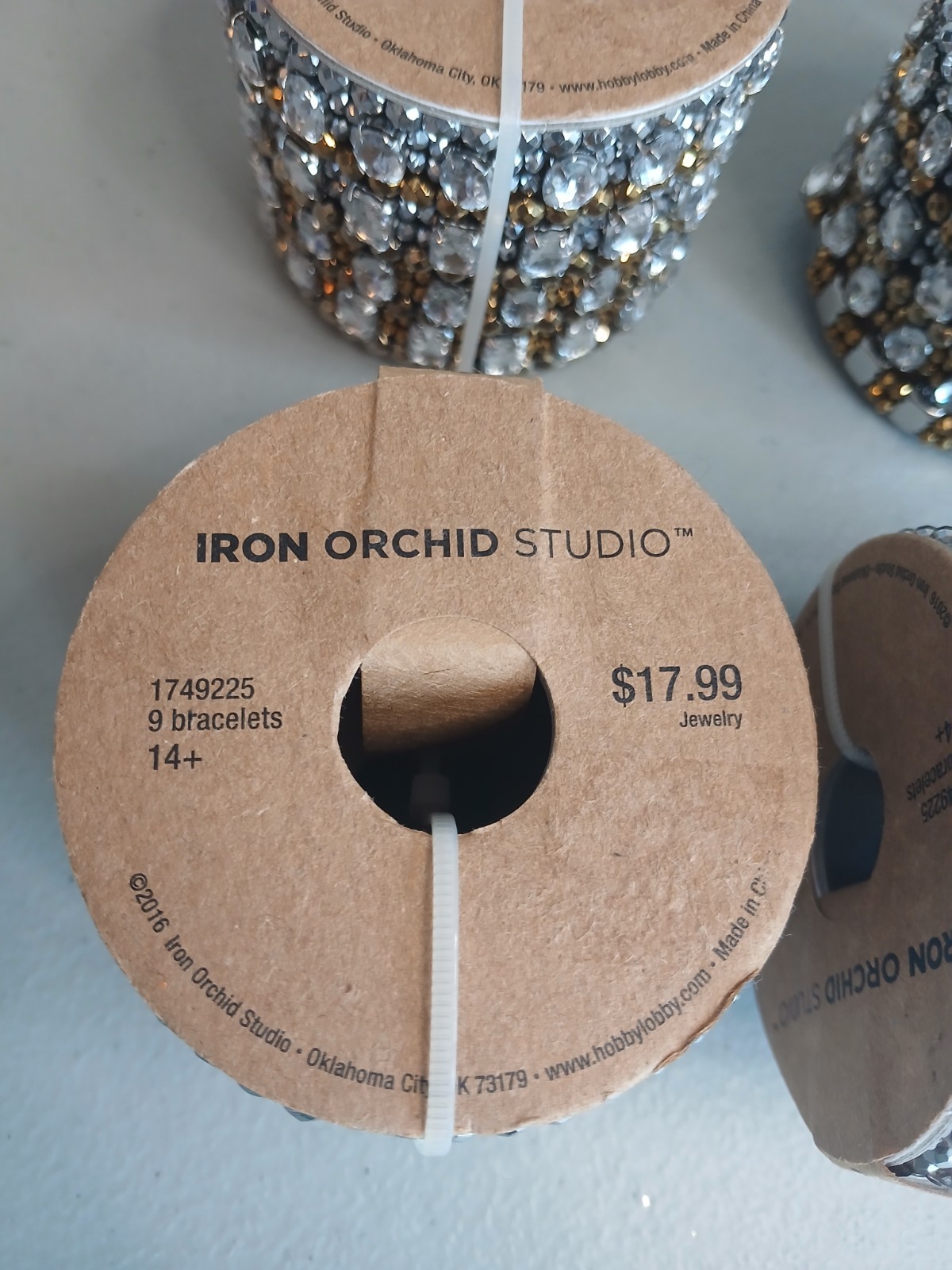 New! Iron Orchid Studio Gold & Silver Rhinestone 9 Count Bracelet Rolls Lot Of 4
