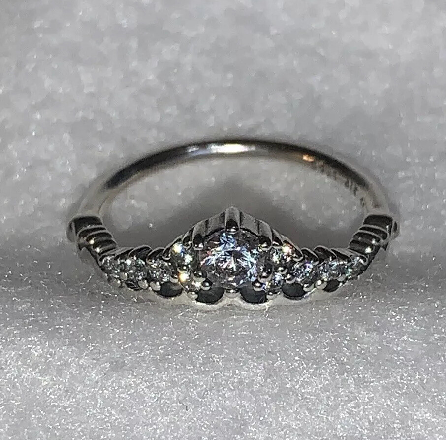 Pandora Fairytale Tiara Ring 925 Silver 196226CZ Size 50 5 $65