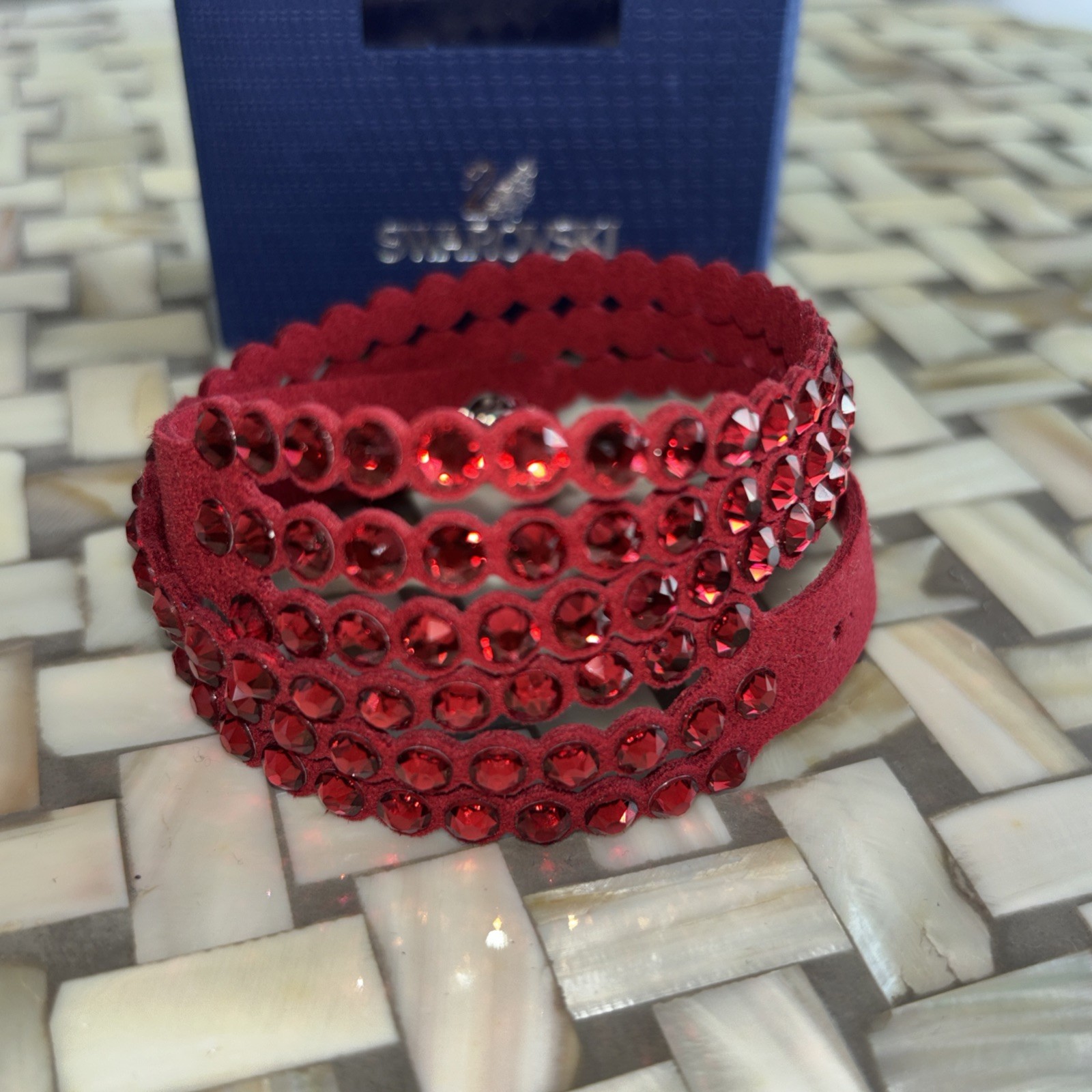 *Genuine Swarovski Power Slake Crystal Bracelet Red 5511701 Swan*